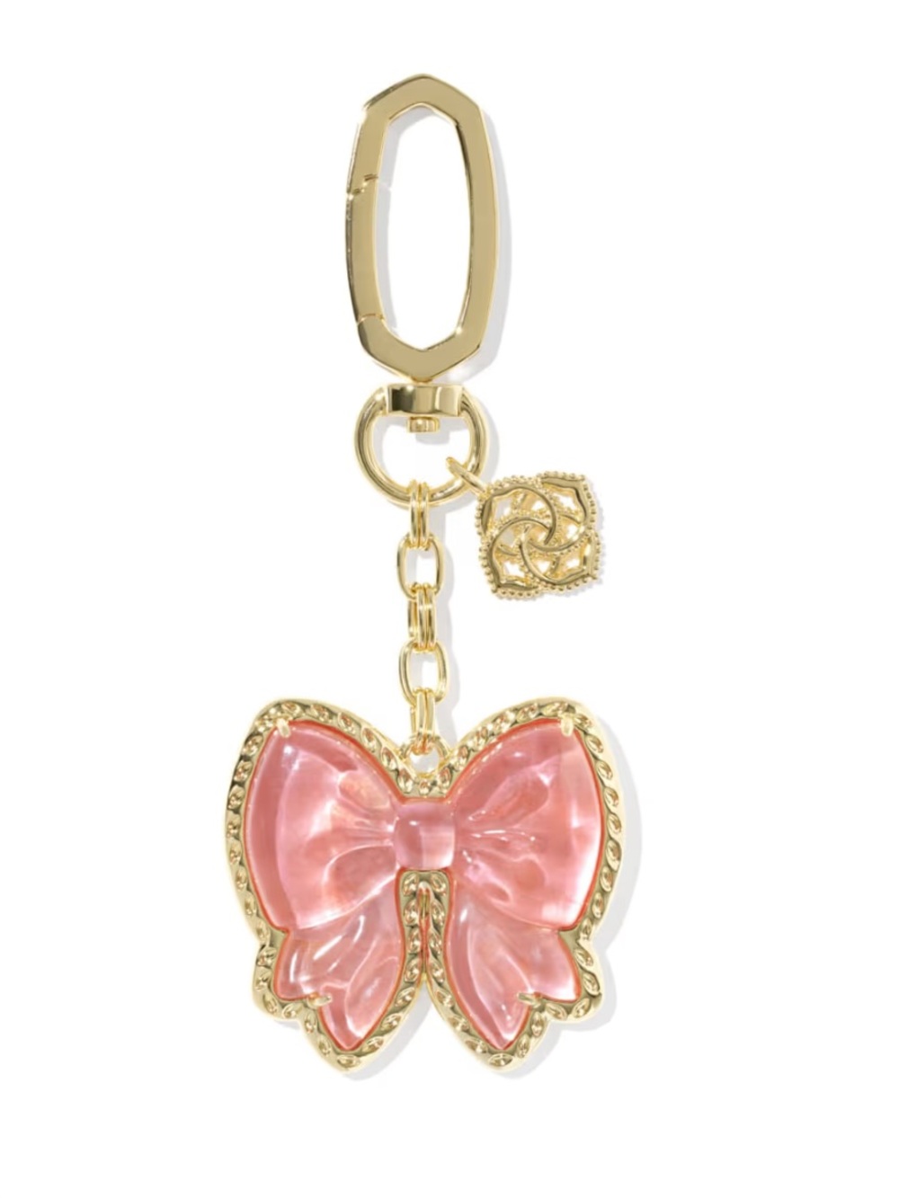 Kendra Scott Gold and Pink Haley Bow Gold Bag Charm